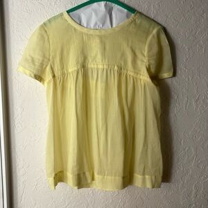 Anthropologie yellow silk top